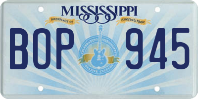 MS license plate BOP945