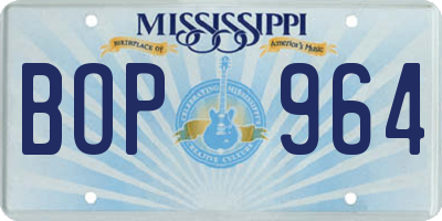 MS license plate BOP964