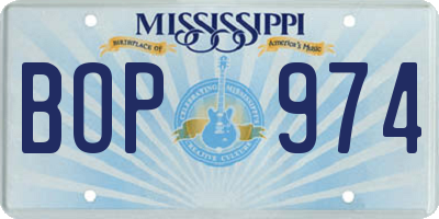 MS license plate BOP974