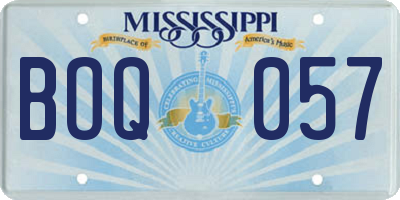 MS license plate BOQ057