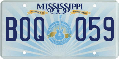 MS license plate BOQ059