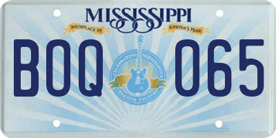 MS license plate BOQ065