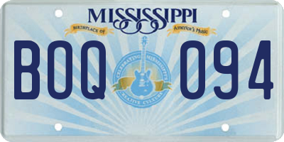 MS license plate BOQ094