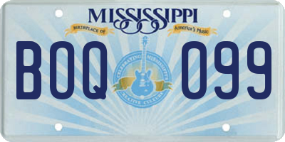 MS license plate BOQ099