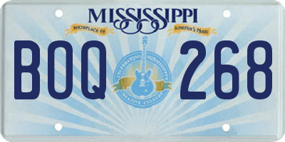 MS license plate BOQ268