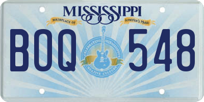 MS license plate BOQ548