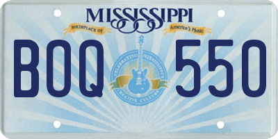 MS license plate BOQ550