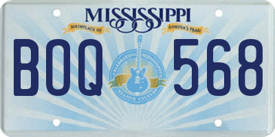 MS license plate BOQ568