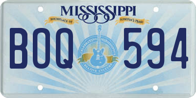 MS license plate BOQ594