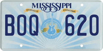 MS license plate BOQ620