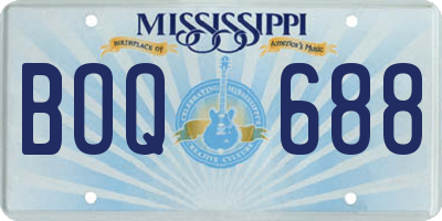 MS license plate BOQ688