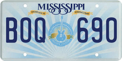 MS license plate BOQ690