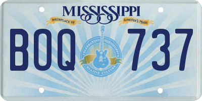 MS license plate BOQ737