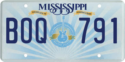 MS license plate BOQ791