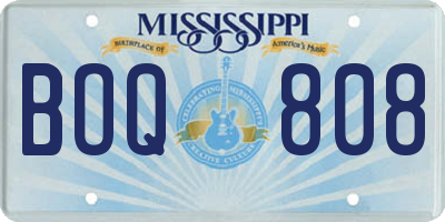 MS license plate BOQ808