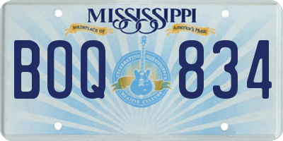 MS license plate BOQ834