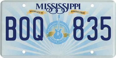 MS license plate BOQ835