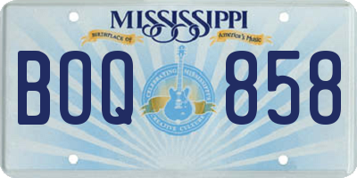 MS license plate BOQ858