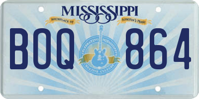 MS license plate BOQ864