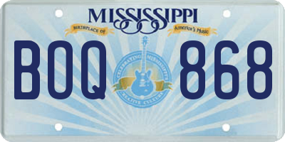 MS license plate BOQ868