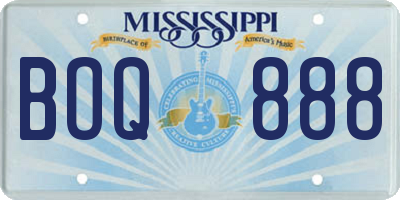 MS license plate BOQ888