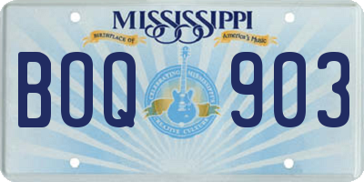 MS license plate BOQ903