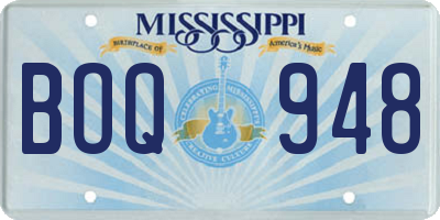 MS license plate BOQ948