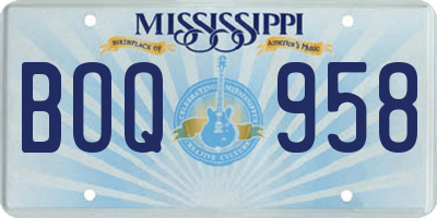 MS license plate BOQ958