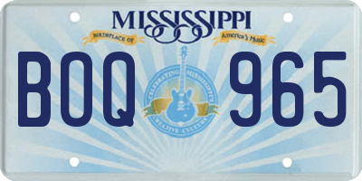 MS license plate BOQ965