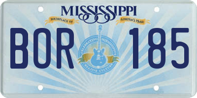 MS license plate BOR185