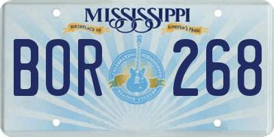 MS license plate BOR268