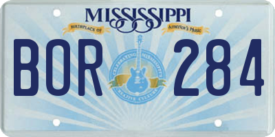MS license plate BOR284