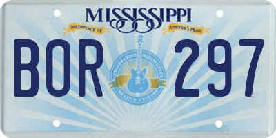 MS license plate BOR297