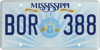 MS license plate BOR388