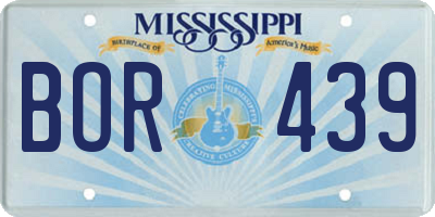 MS license plate BOR439