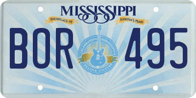 MS license plate BOR495