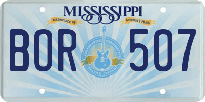 MS license plate BOR507