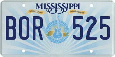 MS license plate BOR525