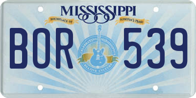MS license plate BOR539