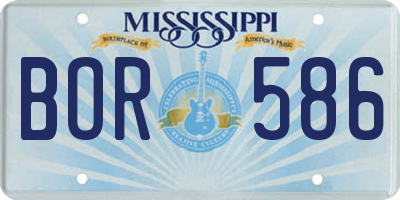 MS license plate BOR586