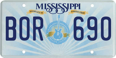 MS license plate BOR690