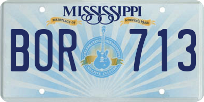 MS license plate BOR713