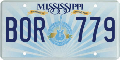 MS license plate BOR779