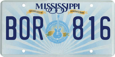 MS license plate BOR816