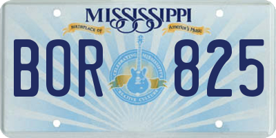MS license plate BOR825