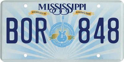 MS license plate BOR848