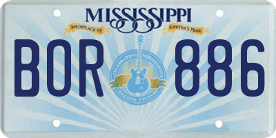 MS license plate BOR886