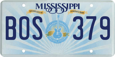 MS license plate BOS379