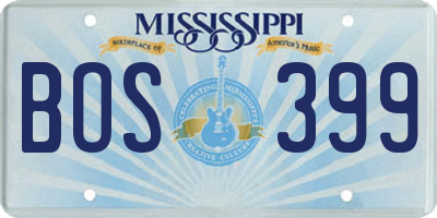 MS license plate BOS399