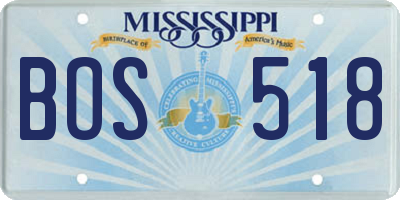MS license plate BOS518